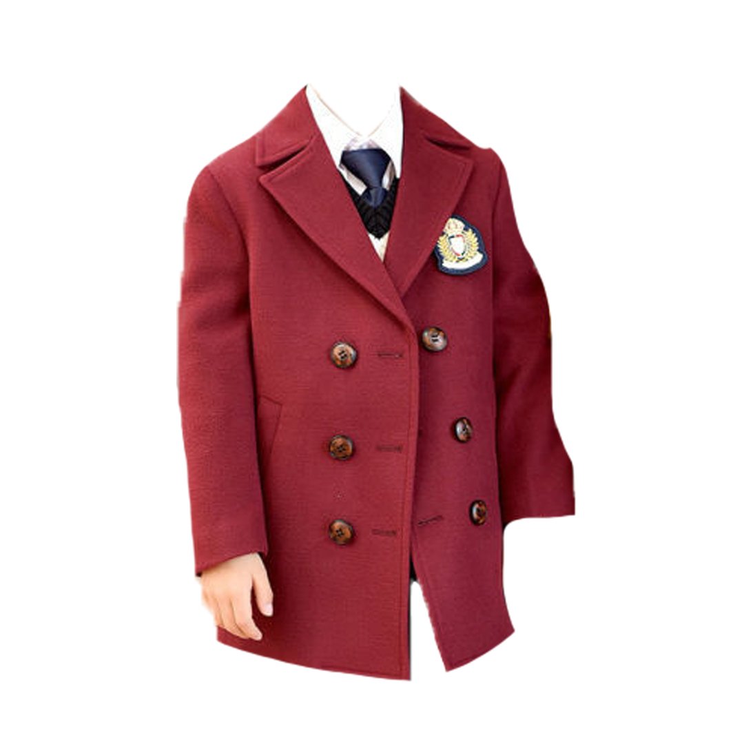 Long Designer School Blazer Maroon